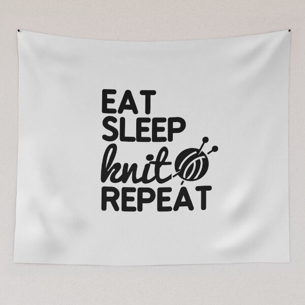 Item preview, Eat Sleep Knit Repeat Funny designed and sold by JooArtPrints  ★★★★★.