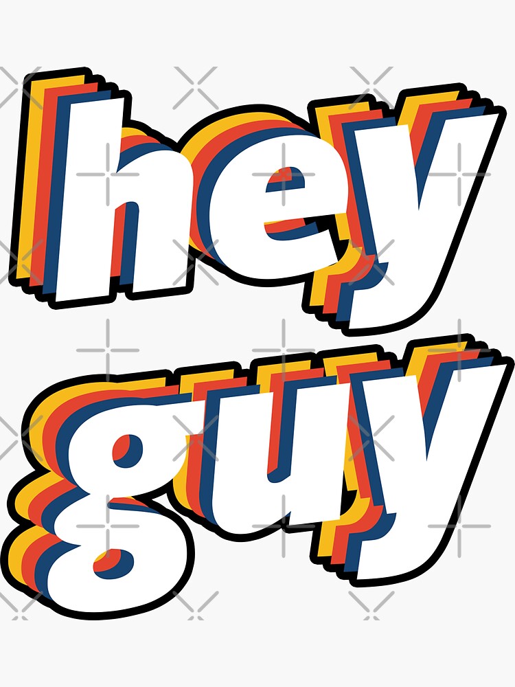 Drew Gooden Merch Hey Guy Stacked Logo Sticker for Sale by RommaniShop