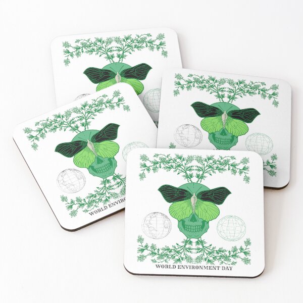 Item preview, Worl Environment day green skull-butterly designed and sold by KS-Y.
