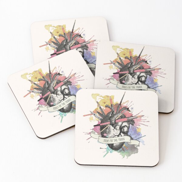 Item preview, Heart for Tools of the trade, artist, drawing, creation, poet, writer, artist, watercolor style designed and sold by Collagedream.