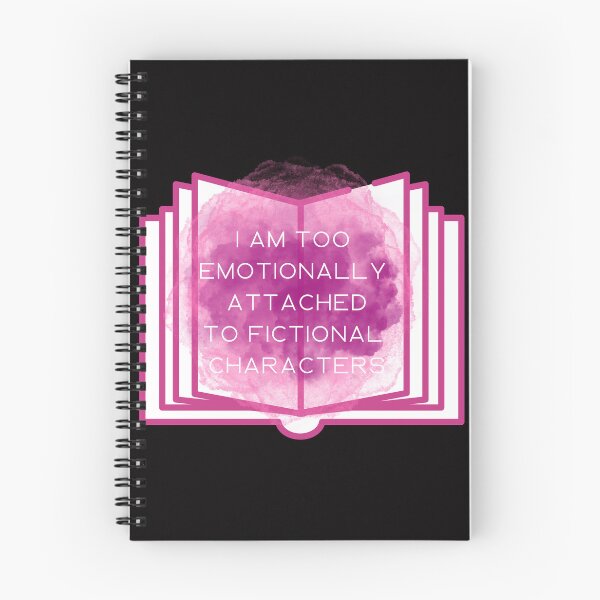 Item preview, I Am Too Emotionally Attached To Fictional Characters - Pink open Book With Word designed and sold by FLY-DS.