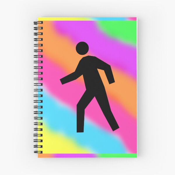 Item preview, Crosswalk Symbol in Black on a Tie Dye Stripe Background, Large Sized Non-Repeating Image designed and sold by Nicolette Olivier.