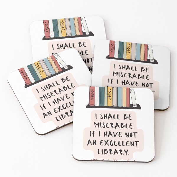 Item preview, Jane Austen Quote, I Shall Be Miserable If I Have Not an Excellent Library designed and sold by IceCreamMuseum.