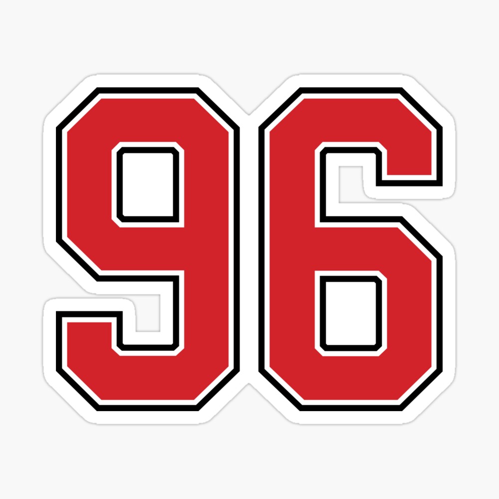 96 Black Jersey Sports Number ninety-six Football 96 Poster for