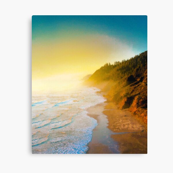 Beach Sunset Oregon Coast Canvas Print  Ready to Hang Wall Art Decor Cotton 