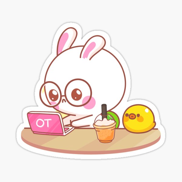 Cute OT Study Bunny Sticker