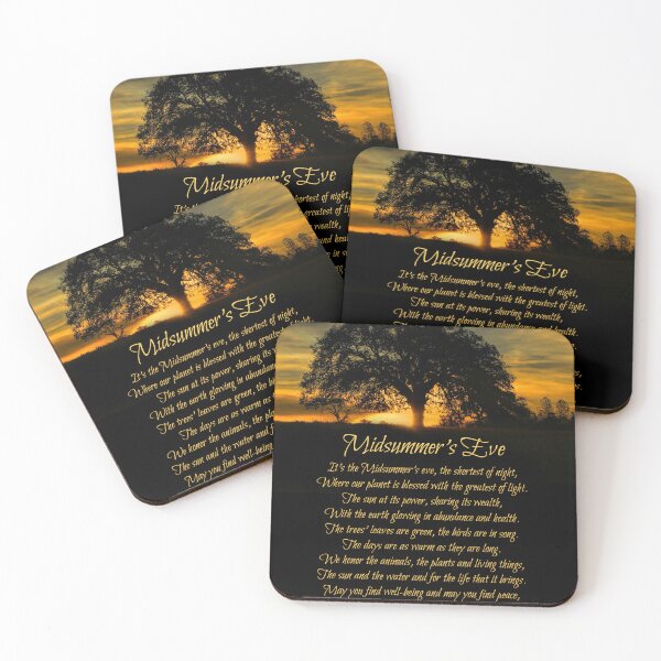 Item preview, Midsummer's Eve Beautiful Poem and Oak Tree in Sunset Summer Solstice designed and sold by Stephanie Laird.