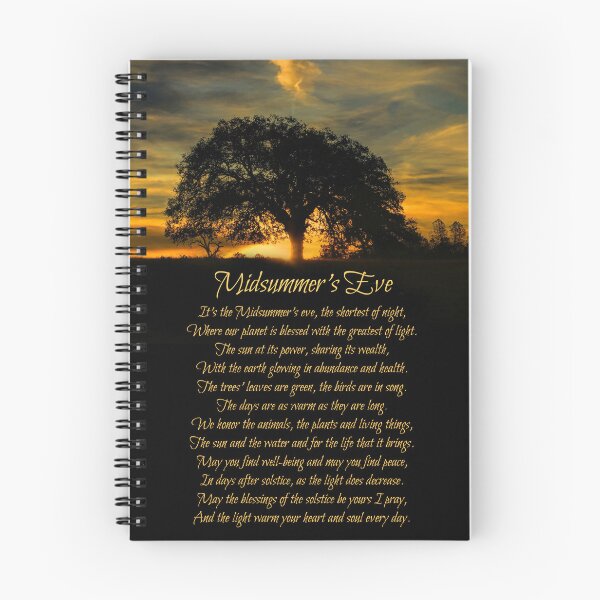 Item preview, Midsummer's Eve Beautiful Poem and Oak Tree in Sunset Summer Solstice designed and sold by Stephanie Laird.