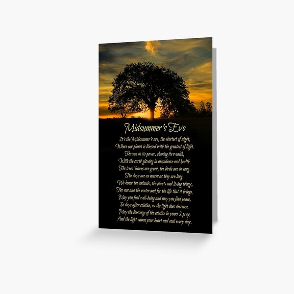 Item preview, Midsummer's Eve Beautiful Poem and Oak Tree in Sunset Summer Solstice designed and sold by Stephanie Laird.