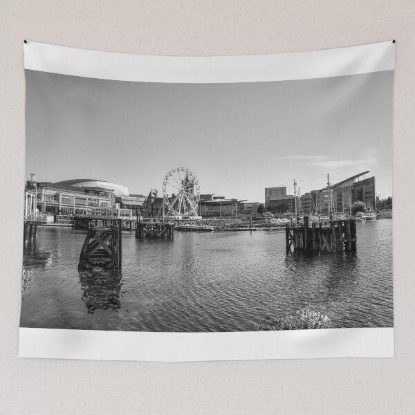 Item preview, Cardiff Bay, South Wales in Black & White designed and sold by MaclarenPhoto.