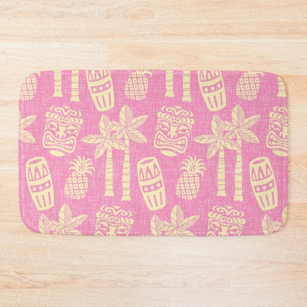 Item preview, Retro Mid Century Modern Tiki Pattern 542 Yellow and Pink Tweed designed and sold by tonymagnerart.