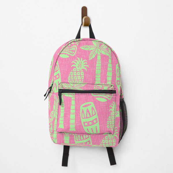 Item preview, Retro Mid Century Modern Tiki Pattern 544 Chartreuse and Pink Tweed designed and sold by tonymagnerart.