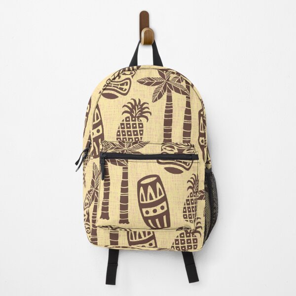 Item preview, Retro Mid Century Modern Tiki Pattern 547 Brown and Yellow Tweed designed and sold by tonymagnerart.
