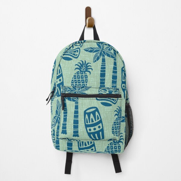 Item preview, Retro Mid Century Modern Tiki Pattern 548 Blue and Sage Green Tweed designed and sold by tonymagnerart.