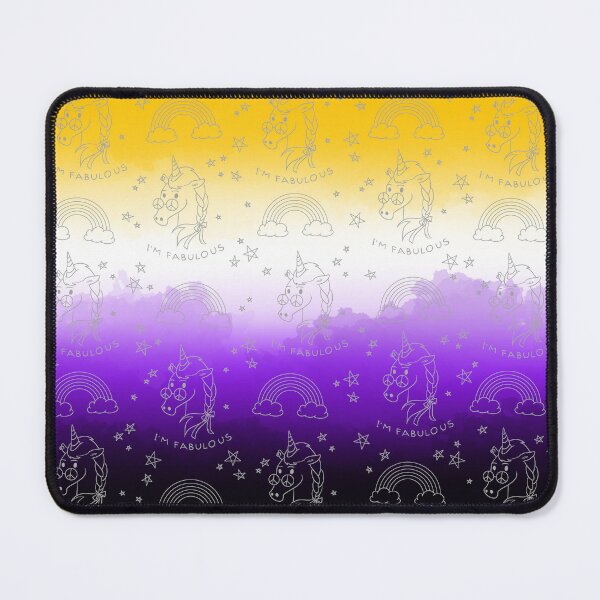 Item preview, I’m fabulous! Non binary pride unicorns pattern flag - watercolor designed and sold by Chiara Filincieri.