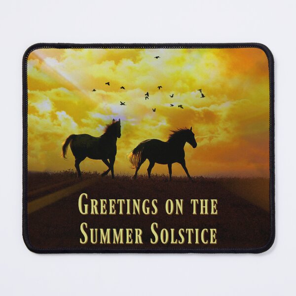 Item preview, Summer Solstice Mid Summers Eve Greeting Cards with Horses and Birds Beautiful Sunset designed and sold by Stephanie Laird.
