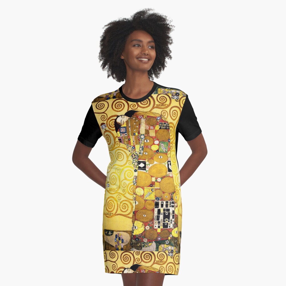 Gustav Klimt The Embrace Graphic T-Shirt Dress