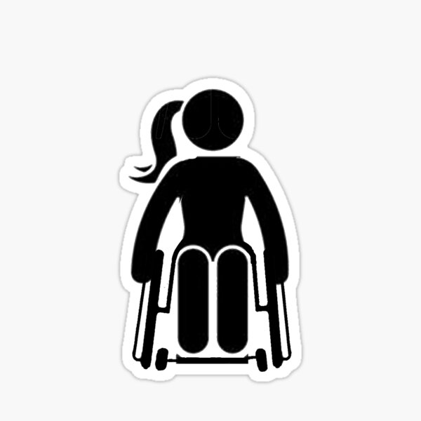 Item preview, wheelchair girl stick figure relaxed disabled pride girlfriend birthday anniversary gift designed and sold by yugiohcerealbox.