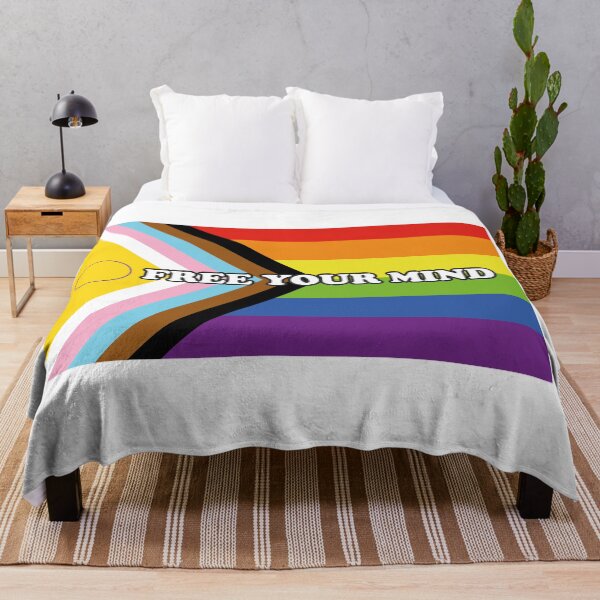 Item preview, Inclusive Pride Progress Flag FREE YOUR MIND designed and sold by Inspirationmotivation.