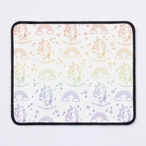Item preview, I’m fabulous! Rainbow pride unicorns pattern flag - white designed and sold by Chiara Filincieri.