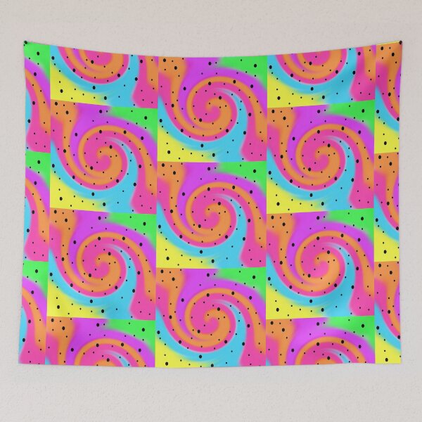 Item preview, Black Speckle Design Tie Dye Rainbow Swirl Background, Large Sized Repeating Pattern designed and sold by Nicolette Olivier.