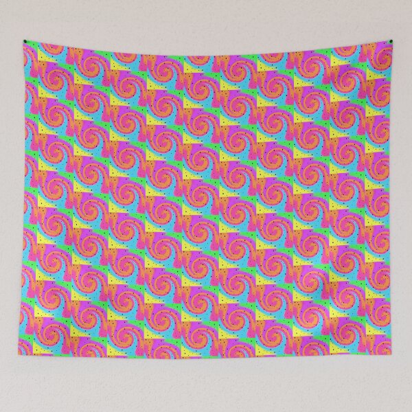 Item preview, Black Speckle Design on a Rainbow Tie Dye Swirl Small Sized Repeating Pattern designed and sold by Nicolette Olivier.