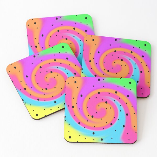 Item preview, Black Speckle Design on a Rainbow Tie Dye Swirl, Large Sized Non-Repeating Image designed and sold by Nicolette Olivier.