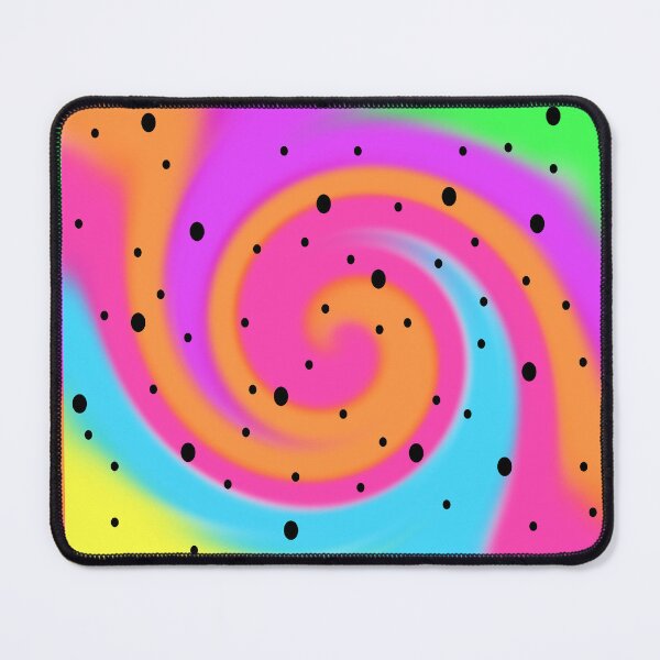 Item preview, Black Speckle Design on a Rainbow Tie Dye Swirl, Large Sized Non-Repeating Image designed and sold by Nicolette Olivier.