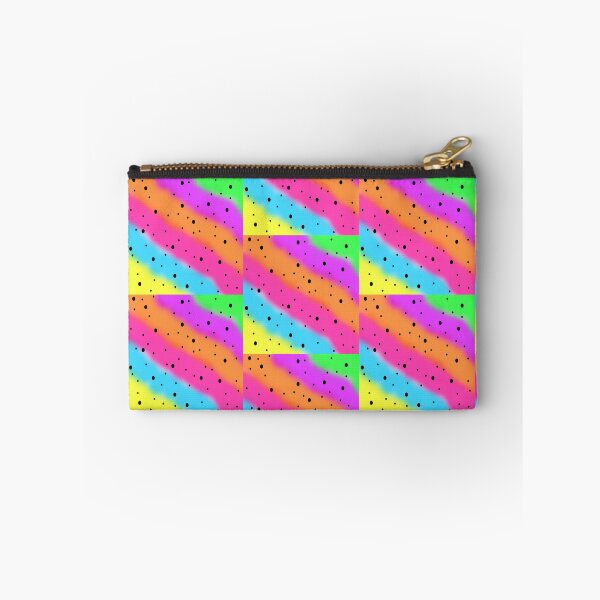 Item preview, Black Speckle Design on a Tie Dye Rainbow Stripe Background, Large Sized Repeating Pattern designed and sold by Nicolette Olivier.