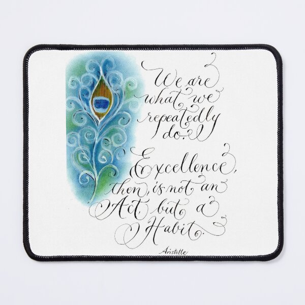 Item preview, Exellence quote peacock leaf design designed and sold by Melissa Renee.