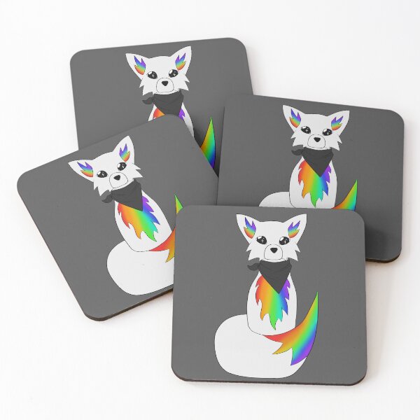 Item preview, Pride Fox / Wolf- White- Rainbow designed and sold by KraveyTheWolf.