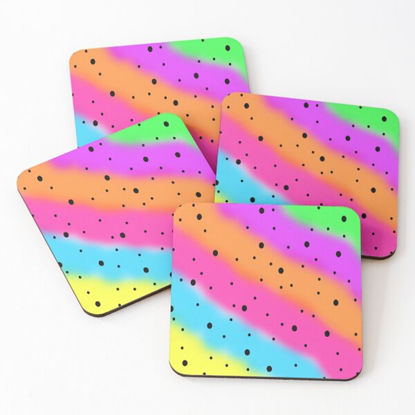 Item preview, Black Speckle Design on a Rainbow Tie Dye Stripe, Large Sized Non-Repeating Image designed and sold by Nicolette Olivier.