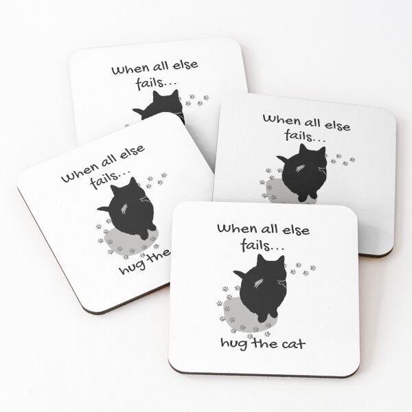 Item preview, When All Else Fails Hug The Cat - Comforting Feline Art designed and sold by DonneeCreations.