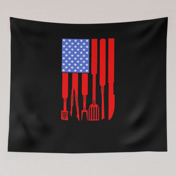 Item preview, BBQ Barbecue Grilling Utensils USA Flag designed and sold by ZiesMerch.