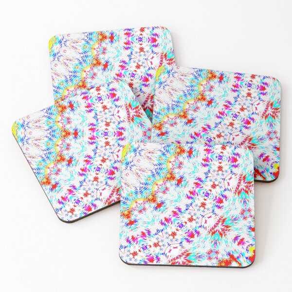 Item preview, The red, blue, violet, yellow, and cyan mosaic kaleidoscopic pattern designed and sold by IraNiva.