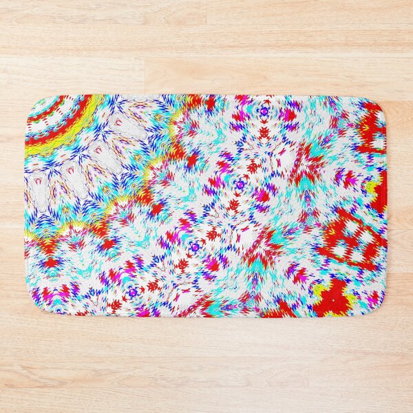 Item preview, The red, blue, violet, yellow, and cyan mosaic kaleidoscopic pattern designed and sold by IraNiva.