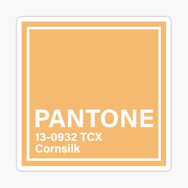 Pantone 13 0932 Tcx Cornsilk Sticker By Princessmi Com Redbubble