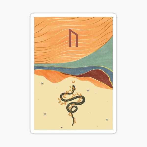 URUZ Visionary Snake, graphic design inspired by the Norse mythology Sticker