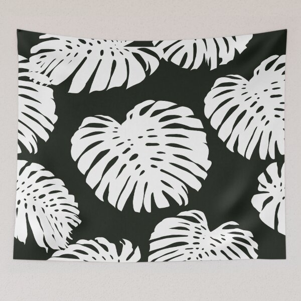 Aperçu de l'œuvre Black Tropical Leaves Hawaiin Summer créée et vendue par OMG Outfits .