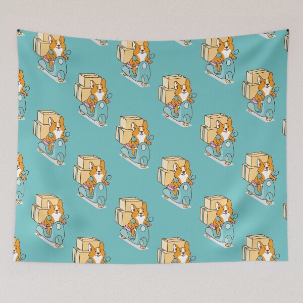 Item preview, Jolly corgis Get on a Blue Motorbike designed and sold by pretty-os.