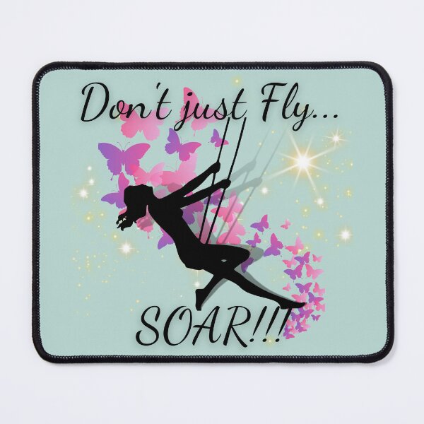 Item preview, A simple design using the silhouette of a woman and pink butterflies...Don't just fly...Soar designed and sold by Wonder & Whimsy.
