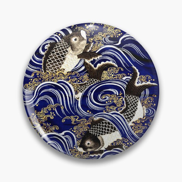 Item preview, Fukusa Carp in Waves Japanese Art designed and sold by Sabbaht.