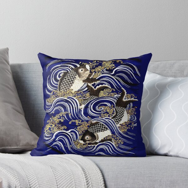 Item preview, Fukusa Carp in Waves Japanese Art designed and sold by Sabbaht.