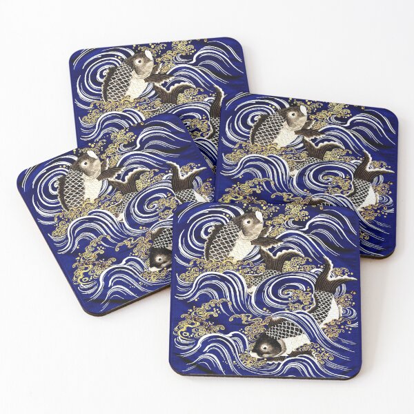Item preview, Fukusa Carp in Waves Japanese Art designed and sold by Sabbaht.