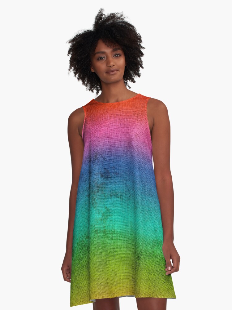 rainbow linen dress