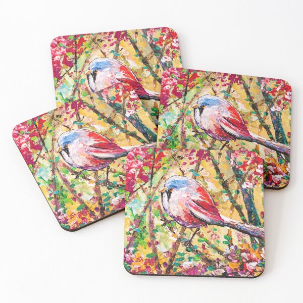 Item preview, Bearded Reedling. Bird On a Flowering Branch designed and sold by Natalia_Shchip.