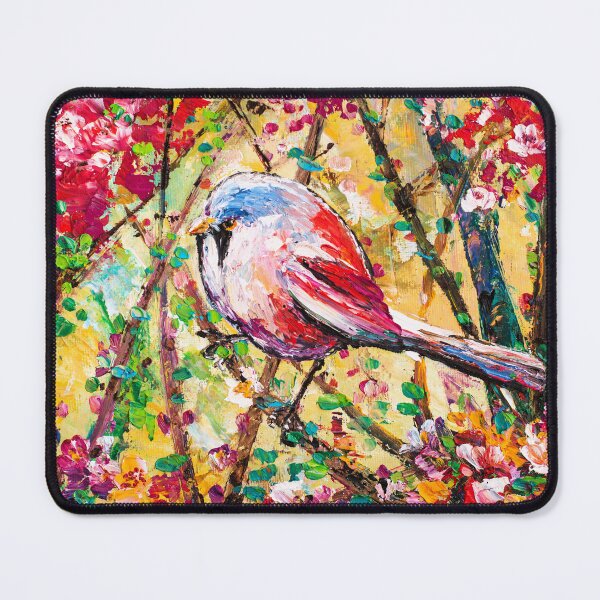 Item preview, Bearded Reedling. Bird On a Flowering Branch designed and sold by Natalia_Shchip.