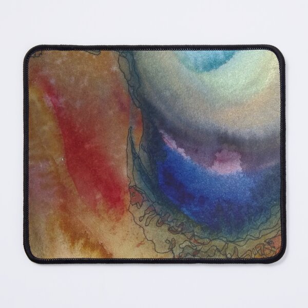 Item preview, Yellowstone Hydrothermal Pool #1 closeup watercolor and ink painting designed and sold by ChillonLeachArt.