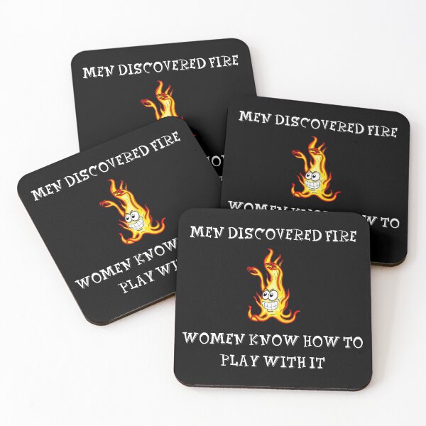 Item preview, Men discovered fire, women know how to play with it. Cartoon design of a fire character designed and sold by manu-moon.