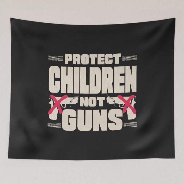 Item preview, protect children not guns - motivational Quote designed and sold by VichallanStudio.